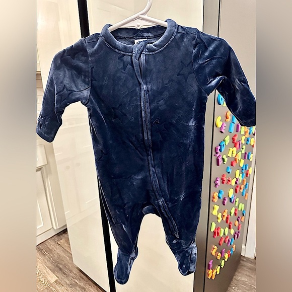 Velvet, navy blue sleeper, size 0-3 months - Picture 1 of 1